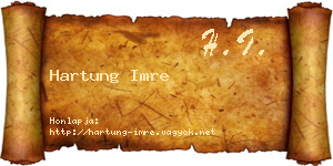 Hartung Imre névjegykártya